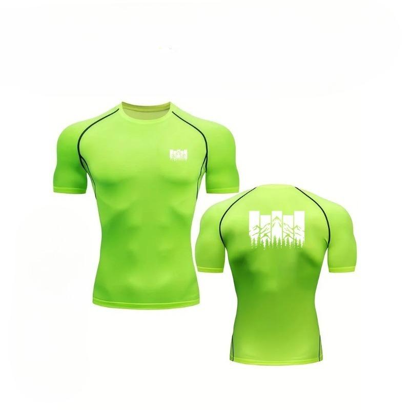 Men Compression Summer Gym Fitness Moisture-Wicking Quick Dry Running T-shirt for Jogging Fitness Sweatshirt Elastic Fitness Sweatshirt Elastic Top S