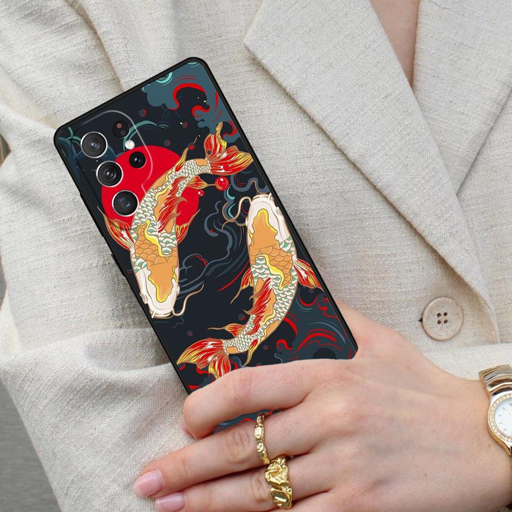 Koi Carp Fish Painting Cell Phone Case for Samsung Galaxy S26 Ultra S25 S24 S23 S22 S21 S20 Note10 Cover