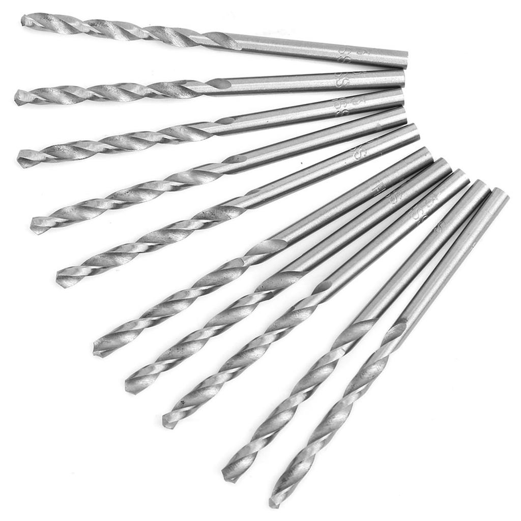 10pcs Twisted Drill Bit High Speed Steel Straight Shank Hole Opener Woodworking Drilling Tool