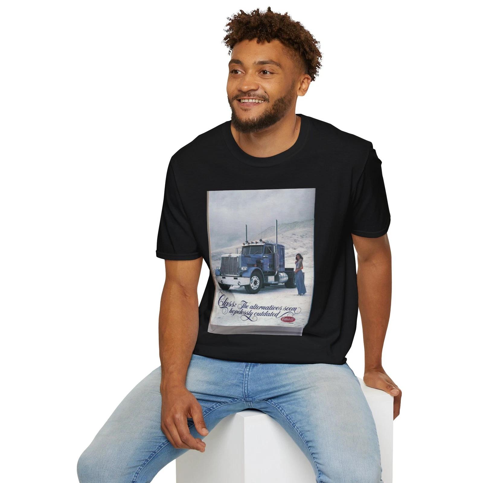 Class Vintage Peterbilt Semi Truck Advertising Magazine T-Shirt, Old Trucks XL