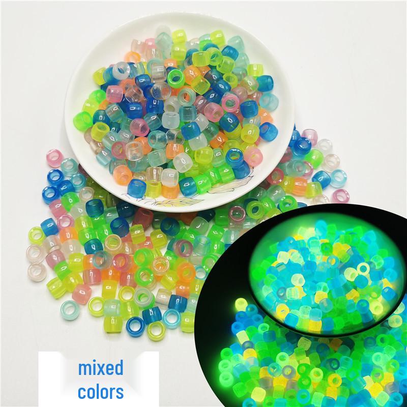 

Luminous Candy Color 6x8mm Large Hole Barrel Beads - Acrylic Loose Beads for DIY Jewelry Crafts 6*8mm Luminous Barrel Beads (2840 pcs/lb)
