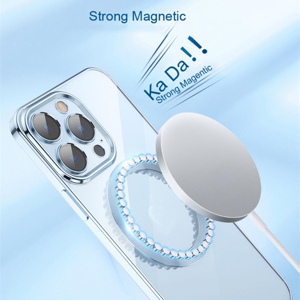 Fashion Magnetic Case for 14  Magsafe Transparent Cover for IPhone 14 13 12 11 Pro Max 14 Plus Plating Clear Soft Silicone Wireless Charging Cover