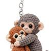 Crochet Monkey Keychain Handmade Knitted Cute Monkey Bag Charm for Backpack Purse Keys Emotional Support Gift for Family Friends