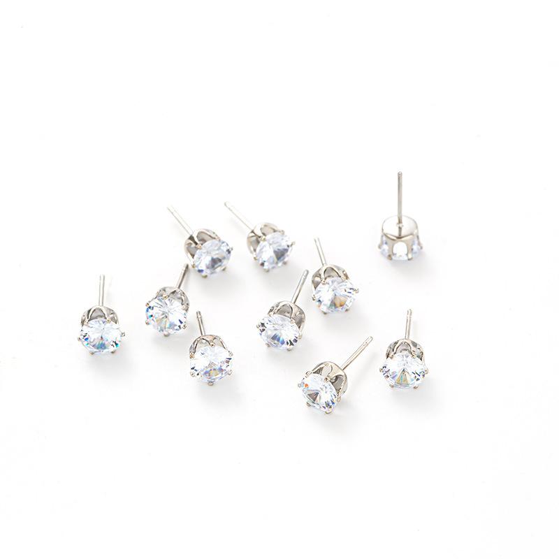 Zircon Stud Earrings, Earneedle Claws, Drills With Hanging Accessories Diy Handmade Versatile Earrings Materials