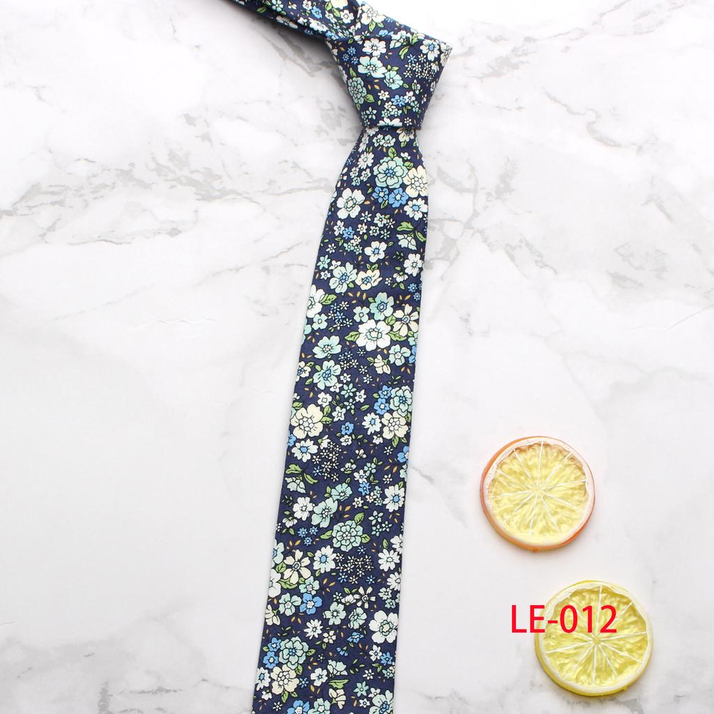 Men And Women British Casual Small Personality Pattern 6.5Cm Narrow Floral Cotton Tie