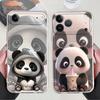 Cute Panda Case for iPhone 17 Pro Max XS Max 13 Pro 12 Mini 16 Air 15 14 Plus XR 7 8 11 Soft Phone Cover