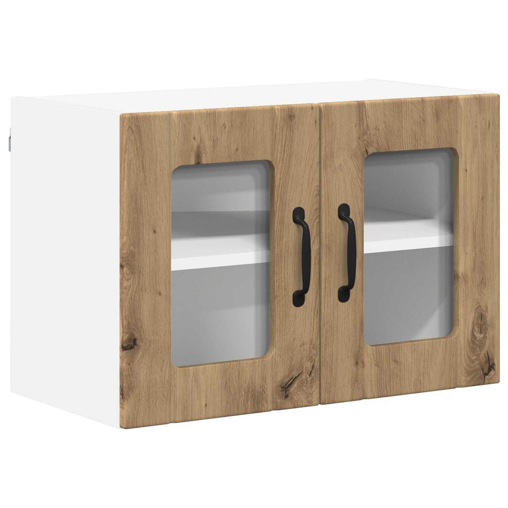 Wall Mounted Glass Cabinet LUCCA 2 Pcs Artisan Oak 60 X 31 X 40 Cm