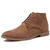 Bottes Chelsea Marron Homme Style Britannique Hautes en Cuir Daim pour Homme à Lacets Bout Pointu Bottines pour Homme Zapatos