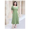 Plus Size Women's Summer Square Neck Simple Split Slim Medium Long Dress