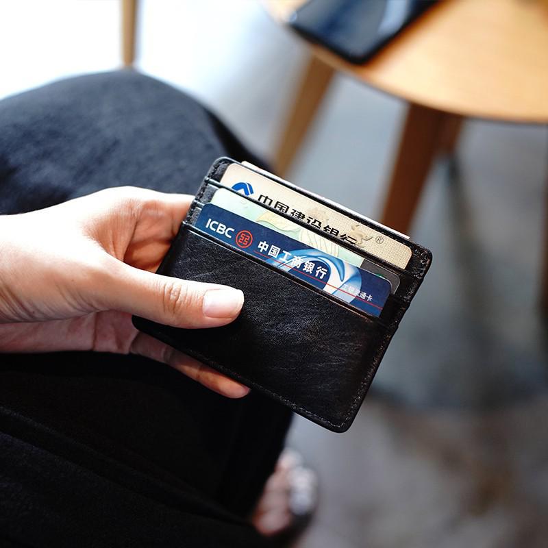 Large Capacity Oil Wax Leather Retro Card Holder - Multifunctional Driver's License and Bank Card Storage Bag