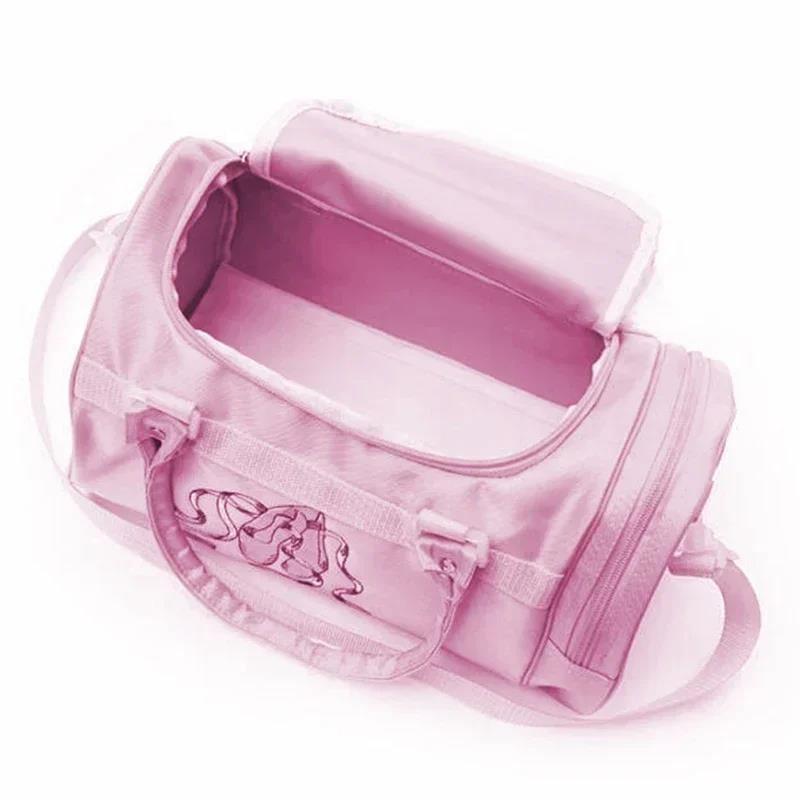 Practical Bag For Girls Ballerina Pink Lace Duffel Ballet Class Crossbody Name Embroidery Handbag Shoulder Bags Hot Sale