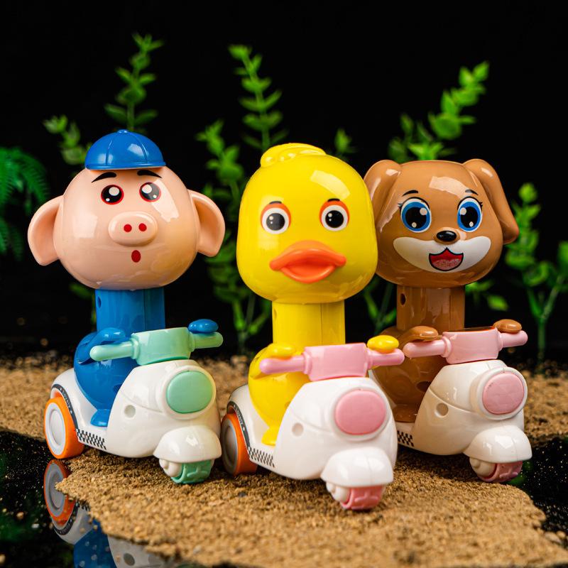 1Pcs Children'S Toy Can Return To The Car Without Battery Pressing Children'S Fun Gift Novel Simulation Animal Riding Motorcycle