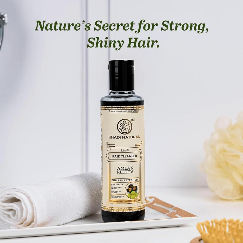 KHADI NATURAL Amla & Reetha Hair Conditioner For Hair Fall Control & Frizz Care For Dry Damaged Hair 210 Ml