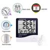 NEW LCD Electronic Digital Temperature Humidity Meter Thermometer Hygrometer Indoor Outdoor Weather Station Clock HTC-1 HTC-2 2