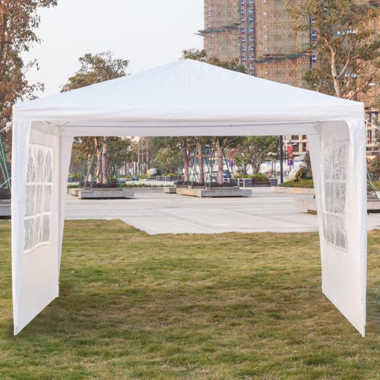3 X 3m Three Sides Waterproof Tent with Spiral Tubes White