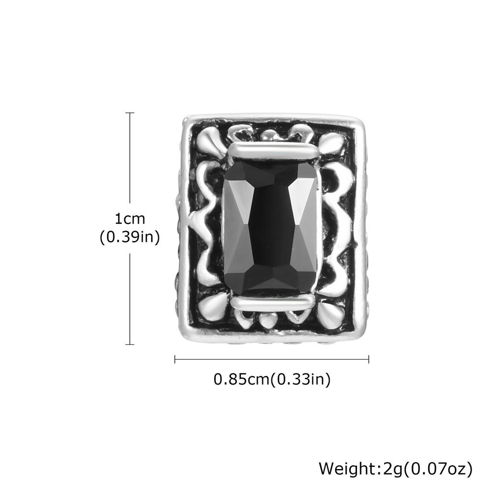 Male Fashion Simple Personality Ear Stud Trend Neutral Stainless Steel Earrings Men Retro Zircon Popular Versatile Ear Jewelry