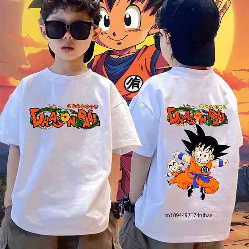 Dragon Ball Goku Print TShirt for Kids Men Women Anime Cartoon Casual Short Sleeve Tee Summer Cotton Tops Streetwear Gift