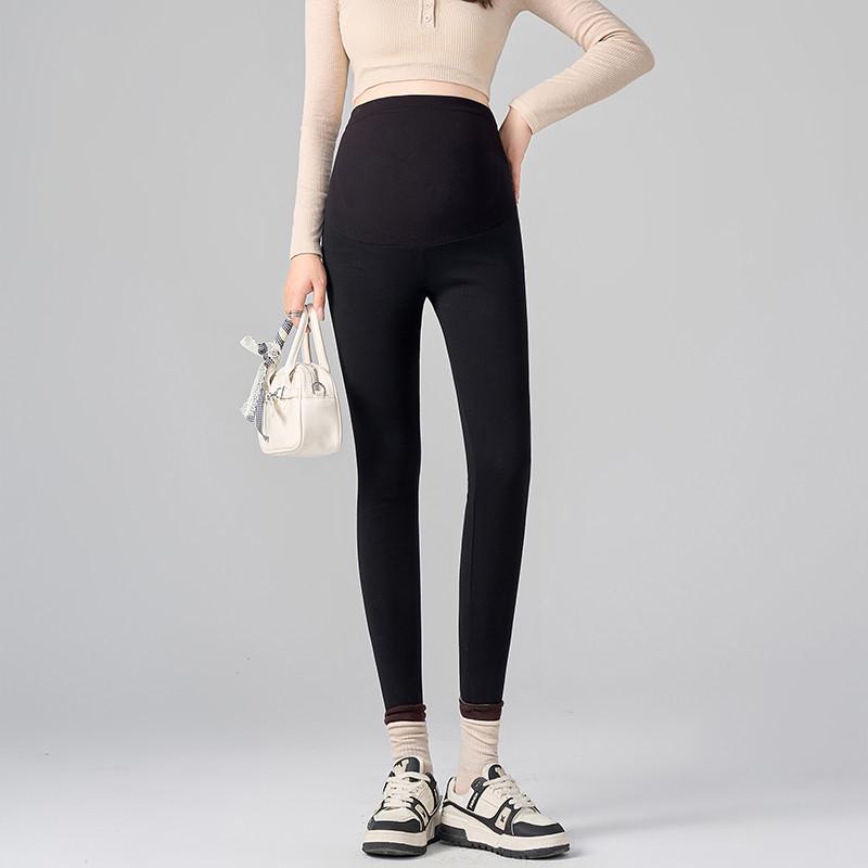 

2025 High Waist Seamless Maternity Leggings - Autumn/Winter Cotton Blend with Belly Support L