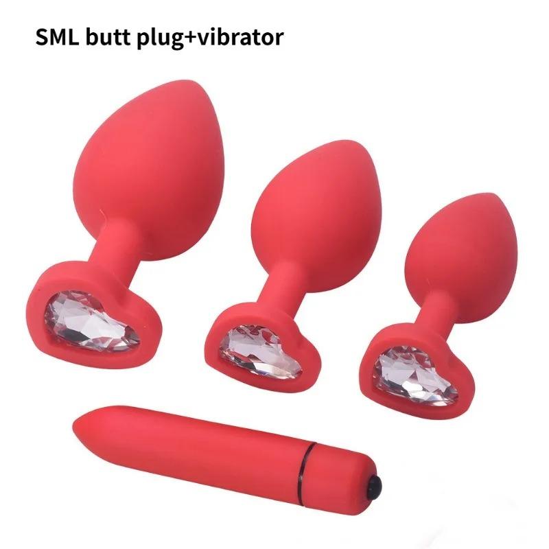 Weiches Silikon S/M/L Analplug Prostata-Massagegerät und Erotik-Plug Bullet-Vibrator Sexspielzeug für Männer und Frauen Backyard Shop 18