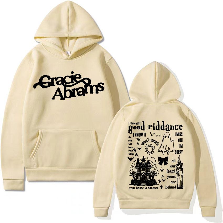 Retro Gracie Abrams Print Hoodies The Secret of Us Tour 2024 Music Album Sweatshirt Pullover Men Women's Harajuku Fashion Hoodie