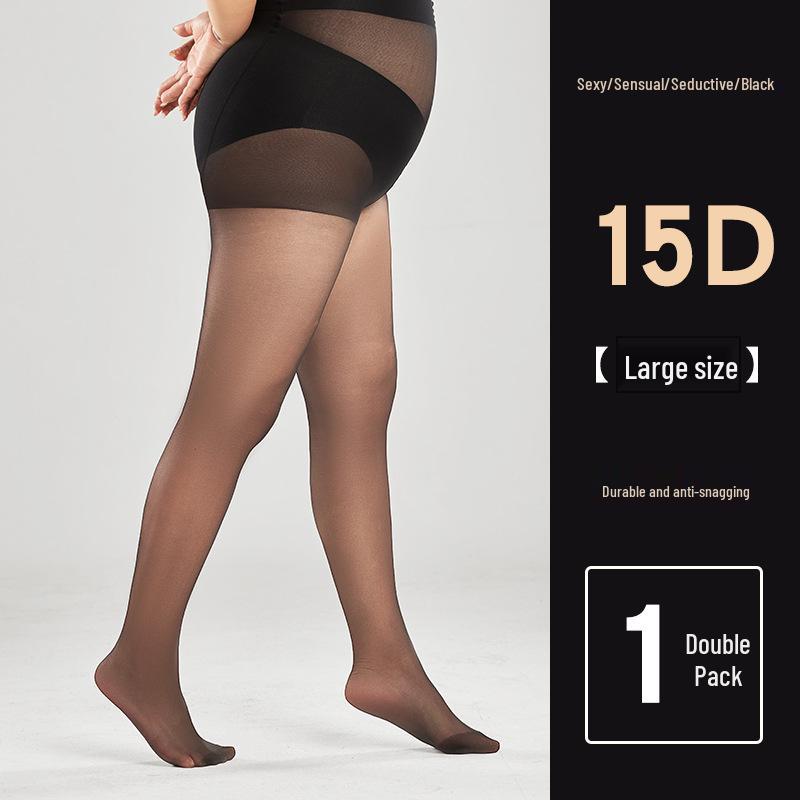 Women's 0D Anti-Snag Durable Sheer Black Stockings, Non-Slip and Sexy Pantyhose