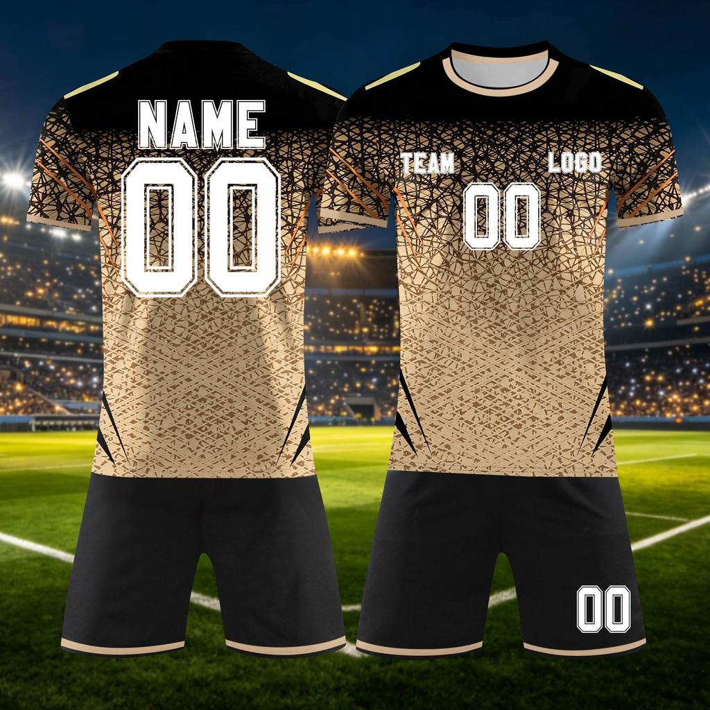 Custom DIY Two Piece Jersey Set Short Sleeve Shirt and Shorts Personalized and Number for Sports Team Uniforms