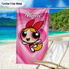 1PC Custom Name Beach Towel Powerpuff Adventure Beach Towel, Suitable for Camping, Travel, Beach Accessories, Super Absorbent, Family Gift