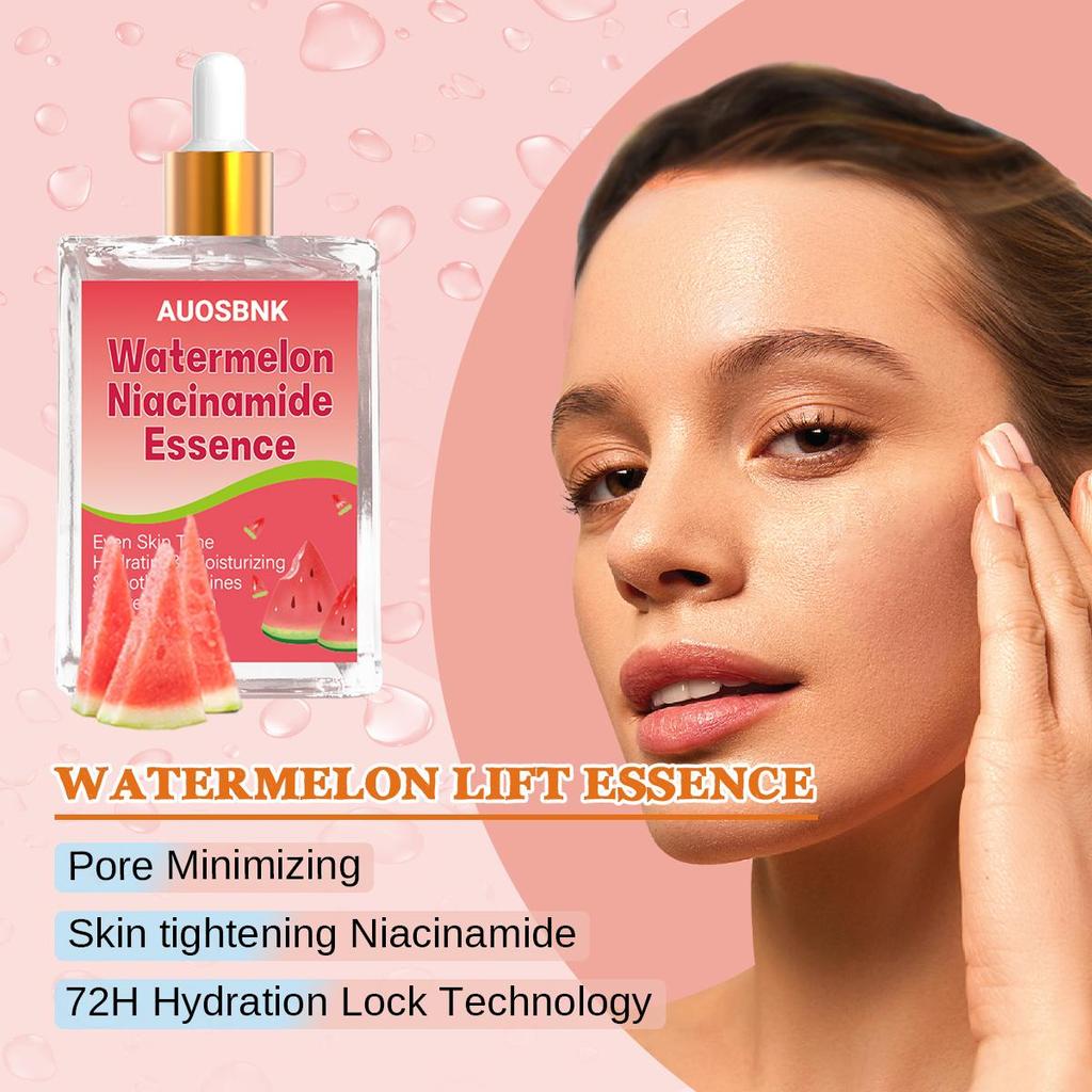 Watermelon Niacinamide Essence + Vitamin C Essence Set-15ml, Face Oil, Face Serum Combo, Christmas Gift-2Pcs