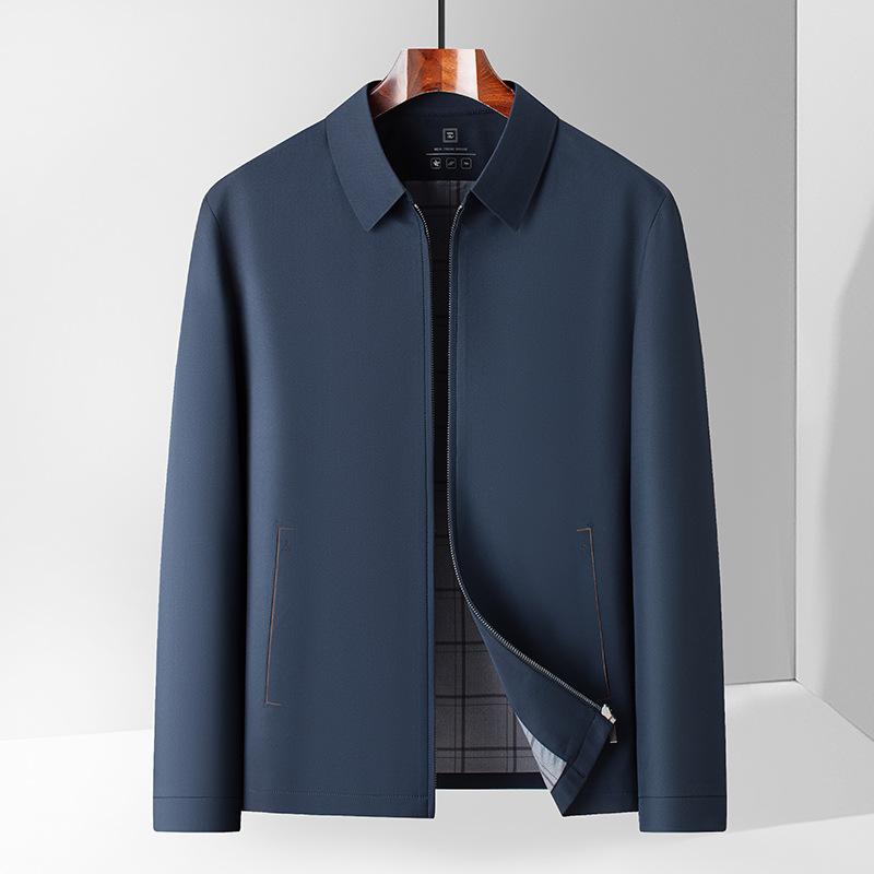 New Men's Jacket Spring and Autumn Jacket Middle-aged High-end Business Casual Jacket Dad Lapel Top