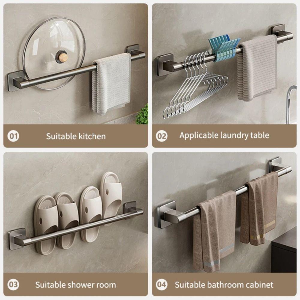 No Drilling Towel Rack Punch-free Towel Hanger Portable Towel Holder  Bathroom Organizer