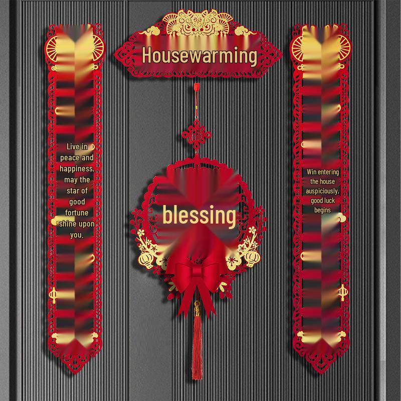 Magnetické uspořádání nového domova: Sada samolepek na dveře a dekorací na kolaudaci