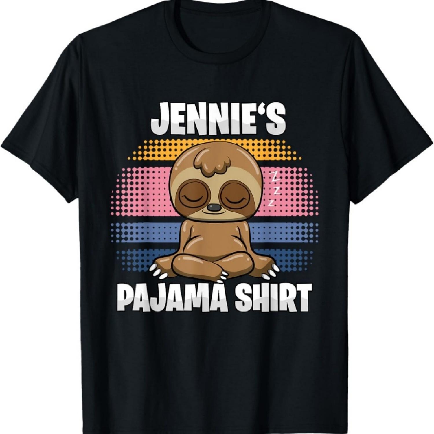 

Jennie s Pajama Shirt - Personalized Sleeping T-Shirt XXXXXL чорний