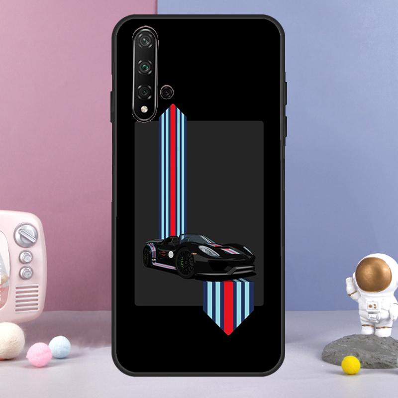 Racing Stripes racer Car For Huawei Nova 3i 7i 8i 11i 12i 9 10 SE Y60 Y61 Y70 Y72 Y73 Y90 Y91 P20 P40 P30 Lite Case
