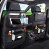 Car Seat Back Organizer with Foldable Table Tray PU Leather Storage Organizer Pockets Kick Mats Seat Interior Accessories