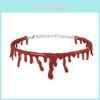 Unikt handgjort Halloween-halsband med bloddroppar För vampyrer Perfekt för cosplay-fester