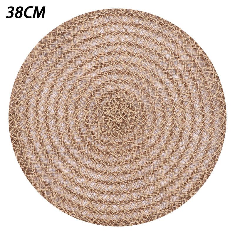 

15 Inch Hand-Woven Jute round Placemats Heat-Resistant Non-Slip Table Mats for Farmhouse Boho Dining Decor S