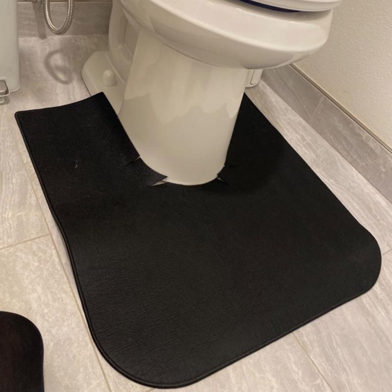 6pcs Adjustable U Shape Toilet Training Mats for Boy,Elderly Washable Bathroom Rugs Commode Mats Quick Installation