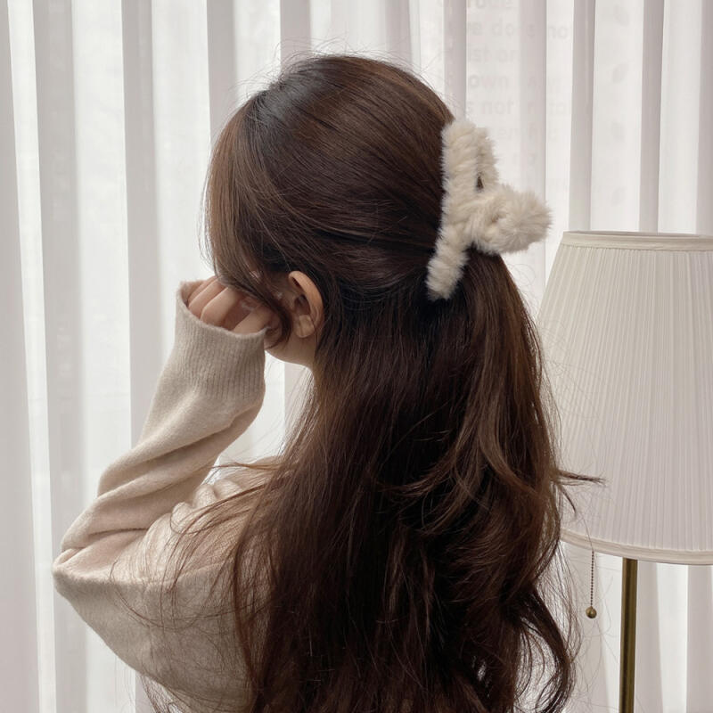 Winter Faux Mink Fur Twisted Updo Hair Clip Mint