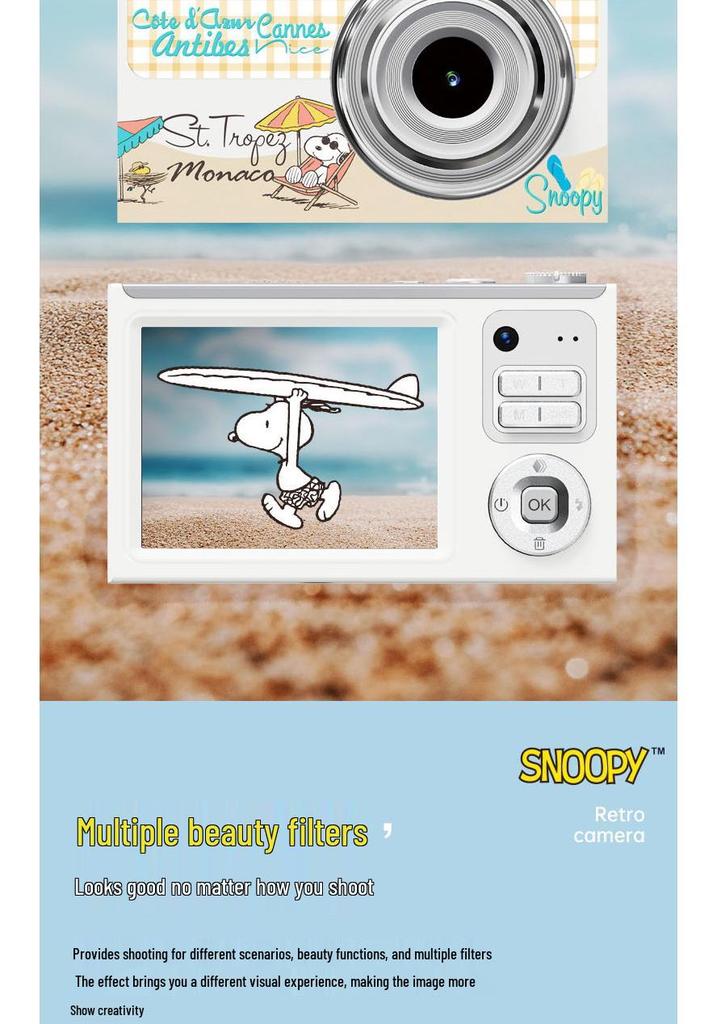 SNOOPY 4K Dual-Camera Entry-Level Mirrorless Camera for Students & Travel Vlogs