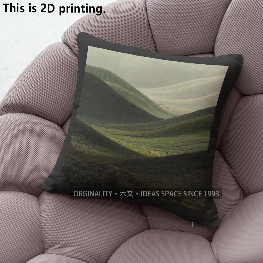 Vintage Floral Mountain Landscape Throw Pillow Covers Pattern Cushion Cover Suitable For Sofa Bedroom Car Pillow Cover