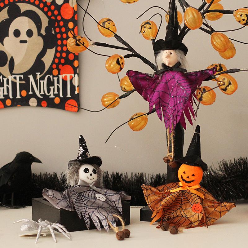 2025 Halloween Decoration Witch Hanging Pendant Pumpkin Black Cat Tree Ornaments Skeleton Charms for Festive Home Party Supplies