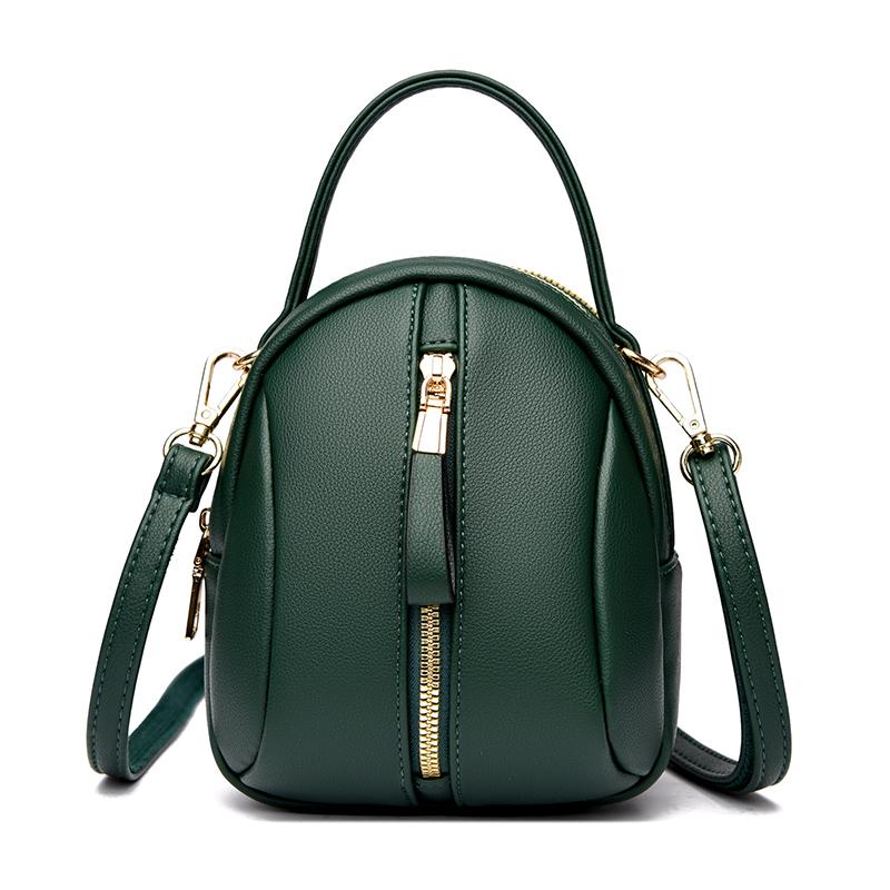 Double Zipper Fashion Mini Women Crossbody Bag Luxury Ladies Phone Bag And Purses Solid Color PU Leather Designer Small Handbags