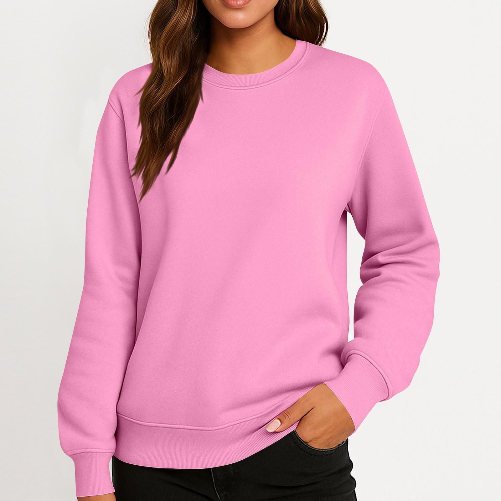 

Женская мода однотонное повседневное худи с длинным рукавом L розовый