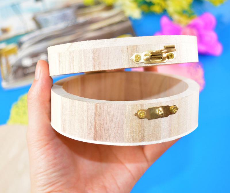 

1~10 шт. скидка 9,8*9,8*4,3 см круглая деревянная коробка для хранения с крышкой ювелирные изделия часы кольцо ожерелье браслет подарок высокое качество хранение