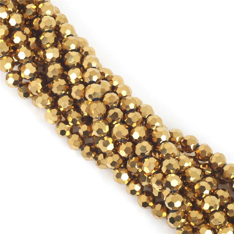 100Pcs Glass Balll Beads Rondelle Faceted Crystal Beads for DIY Jewelry Necklace Bracelet