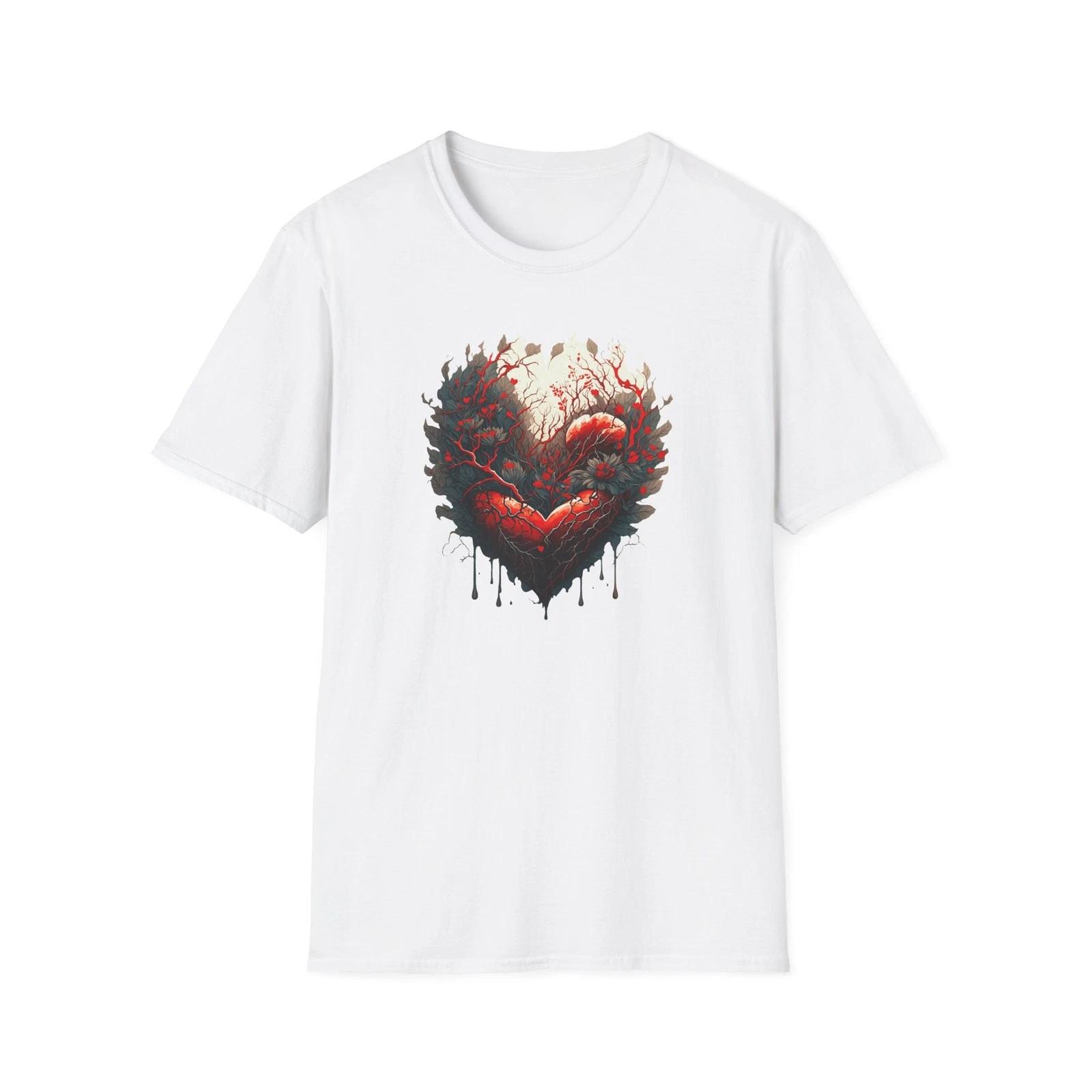 Bleeding Grunge Heart T-Shirt | Gothic Heart Illustration L