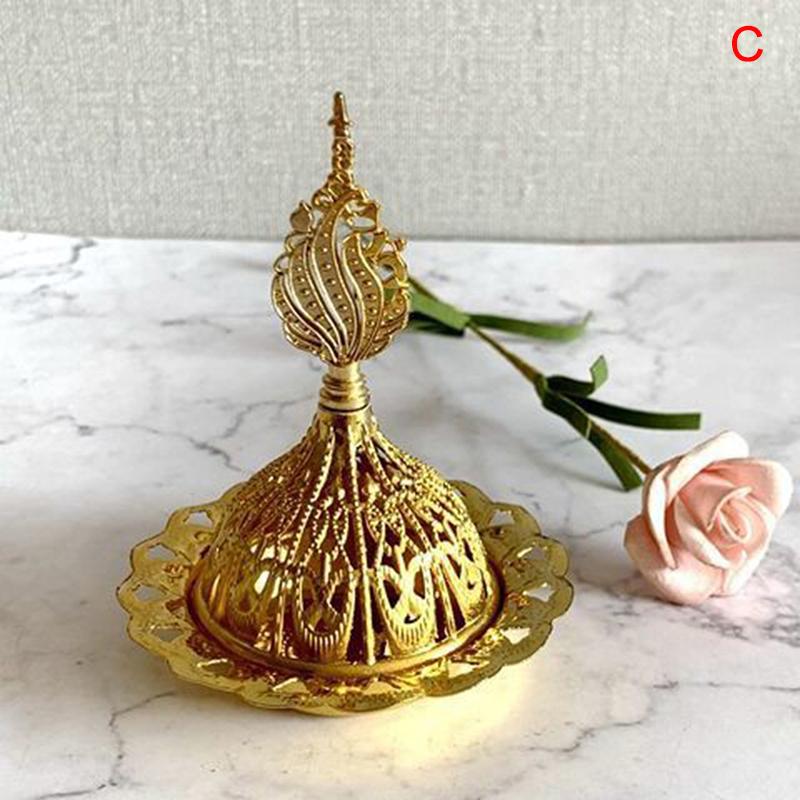 1PC kadidelnice dutá Golden Tower Oil Burner Arab Style Držák kadidelnice pro domácnost