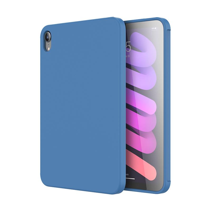 pour iPad Mini 6 7 8.3'' Coque en Silicone Liquide Antichoc Coque Intégrale pour Apple iPad Air 4 Air 5 10.2 9ème 8ème Coque Pro11 12.9 for ipad Air11 2024 bleu