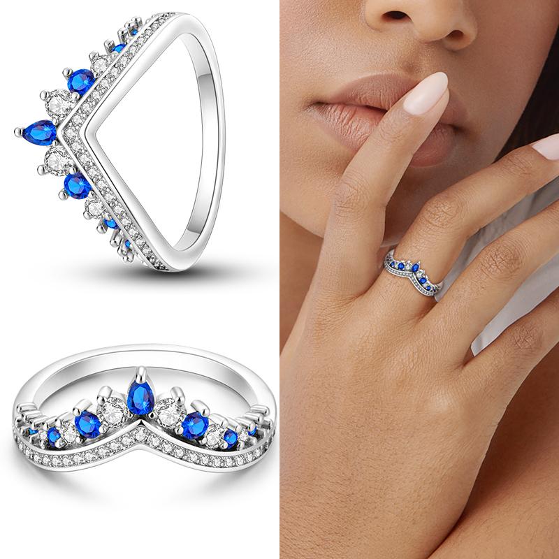 New Rings For Women 100% 925 Silver Star Moon Colorful Zircon Rings Fine Wedding Engagement Birthday Jewelry Gifts