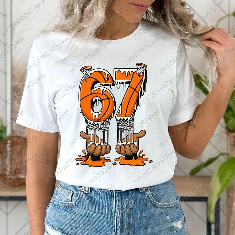 Trendy 67 Basketball Six Seven Tee Unisexs Short Sleeve Oneck Tshirt Summer New Male Casual T Shirt Unisex Clothing